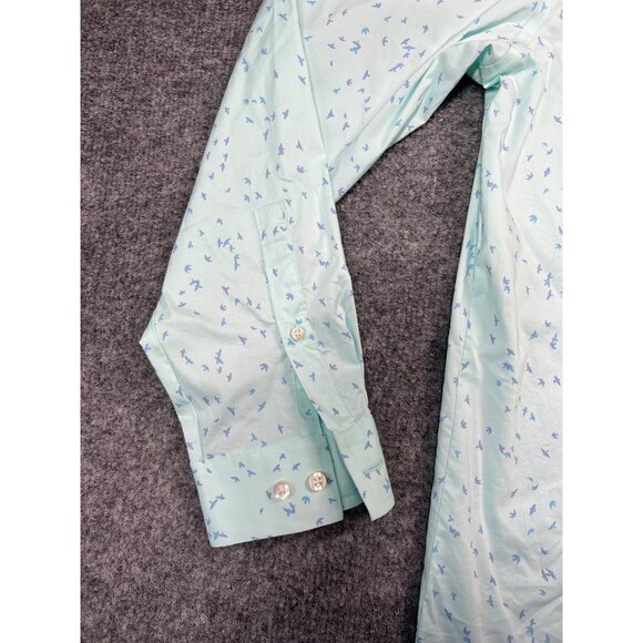 JF J.Ferrar Men's Slim Fit Stretch Dress Shirt L 16-16.5 32-33 Lt blue patterned - Picture 5 of 7